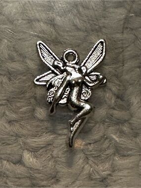 Small Silver Fairy Charm - Silver Tone